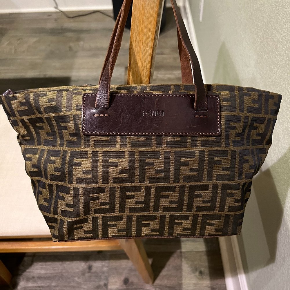 Authentic Fendi Canvas Zucca Bag